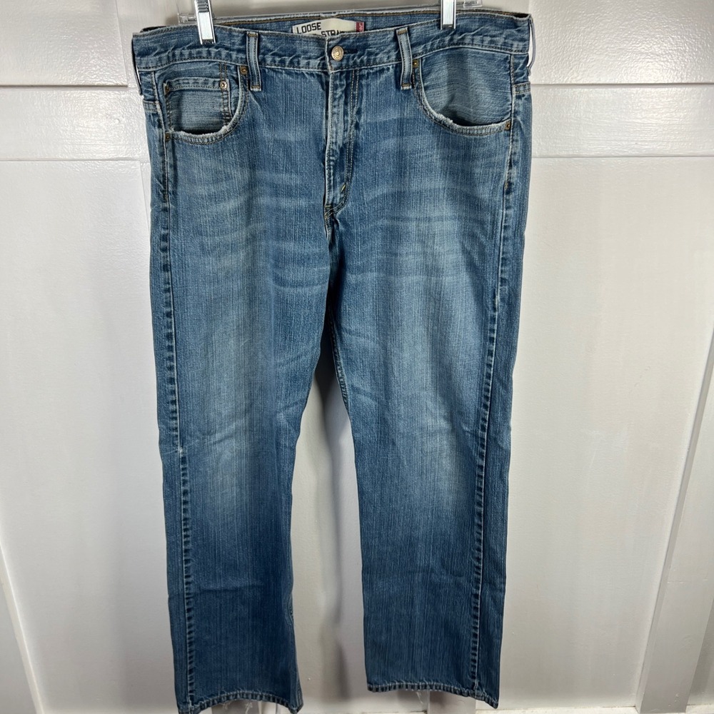 Levis 569 Loose Straight Leg Jeans Mens 36x34 Blue Denim Medium Wash 100% Cotton